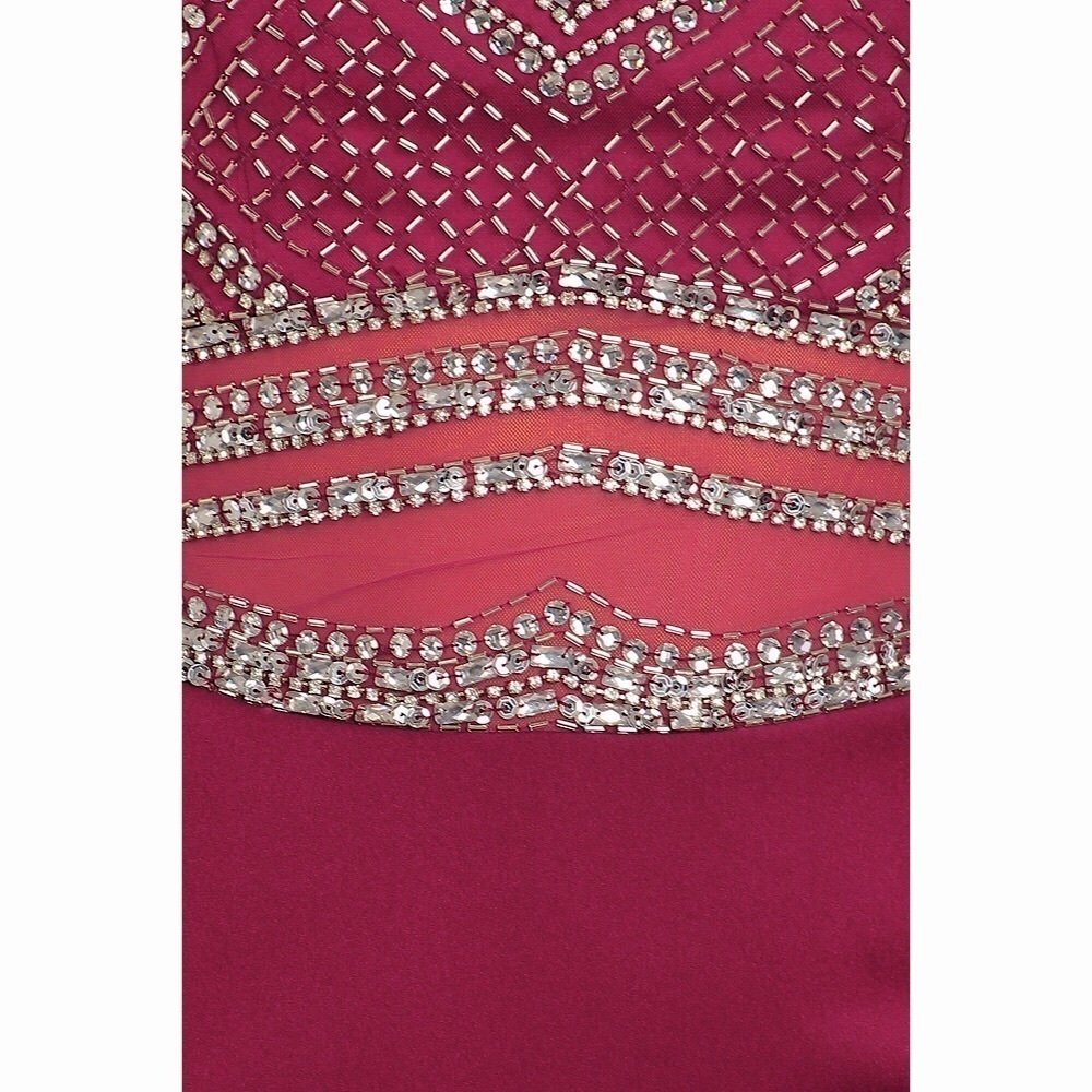 MY Fashion 1725 Burgundy Dress - Picture 2 of 6